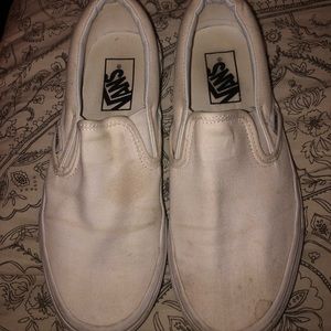White Slip-On Vans